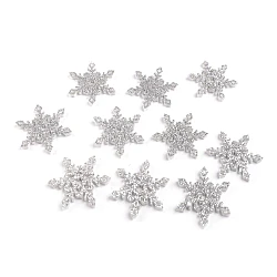 Fulgi de zăpadă din pâslă cu sclipici ø40 mm - Argintiu (10 Bucăți)