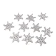 Fulgi de zăpadă din pâslă cu sclipici ø40 mm - Argintiu (10 Bucăți)