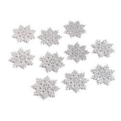 Fulgi de zăpadă din pâslă cu sclipici ø40 mm - Argintiu (10 Bucăți)