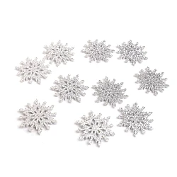 Fulgi de zăpadă din pâslă cu sclipici ø40 mm - Argintiu (10 Bucăți)