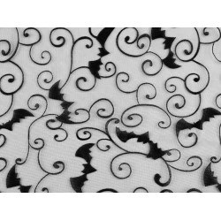 Organza liliac - Negru (1 Metru)