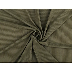 Tricot raiat pes - Verde kaki (1 Metru)