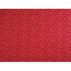 Țesătură de bumbac / pânză flori mici - Roșu (1 Metru)