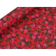 Țesătură de bumbac / pânză trandafir folclor - Roșu (1 Metru)