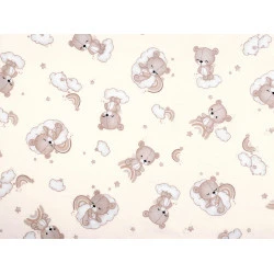 Bumbac flanelat ursuleț - Bej deschis (1 Metru)