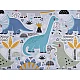Țesătură / pânză din bumbac dinozaur - Gri deschis (1 Metru)