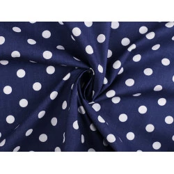 Țesătură de bumbac / pânză buline - Albastru închis (1 Metru)