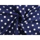 Țesătură de bumbac / pânză buline - Albastru închis (1 Metru)