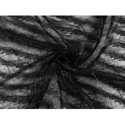 Șifon cu fir decorativ cu efect metalic - Negru (1 Metru)