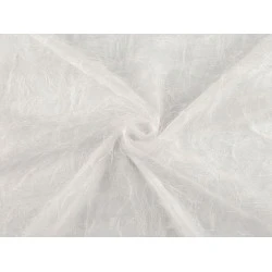 Șifon cu fir decorativ cu efect metalic - Off white (1 Metru)