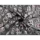 Organza halloween / cranii cu sclipici - Negru (1 Metru)