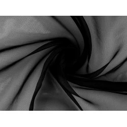 Organza decorativa lucioasa - Negru (1 Metru)