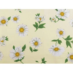 Țesătură de bumbac/pânză margarete - Crem deschis (1 Metru)