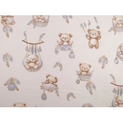 Bumbac flanelat ursuleț - Bej deschis (1 Metru)