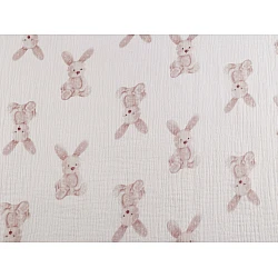Muselină/tifon dublu iepuraș - Alb (1 Metru)