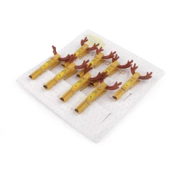 Clești decorativi de crăciun, om de zăpadă, ren - Bej (8 Bucăți)