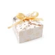 Cutie cadou de craciun cu imprimeu auriu si panglica - Alb (12 Bucăți)