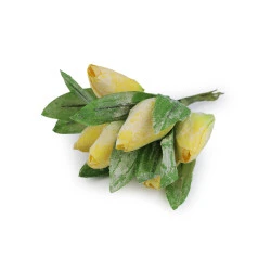 Lalea artificială pe sârmă, stil vintage - Galben (6 Bucăți)