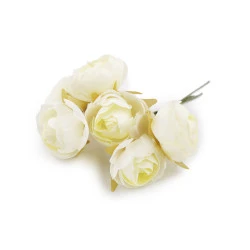 Trandafir artificial - Crem deschis (6 Bucăți)