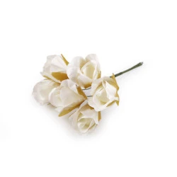 Trandafir artificial - Alb (6 Bucăți)