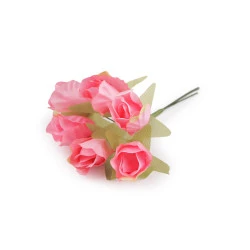 Trandafir artificial - Roz (6 Bucăți)