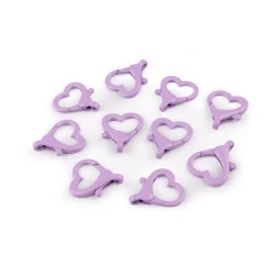 Carabinier metalic lacuit gaura inimii 15 mm - Mov deschis (10 Bucăți)