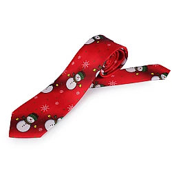 Cravată satinat[ de crăciun - Roșu (1 Bucată)