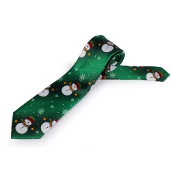 Cravată satinat[ de crăciun - Verde (1 Bucată)