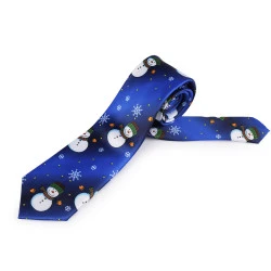 Cravată satinat[ de crăciun - Albastru delta (1 Bucată)
