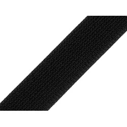 Velcro pluș elastic, lățime 26 mm - Negru (1 Metru)