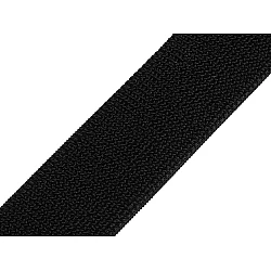 Velcro pluș elastic, lățime 39 mm - Negru (1 Metru)