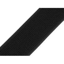 Velcro pluș elastic, lățime 50 mm - Negru (1 Metru)