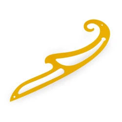 Rigla curbata / sablon francez - Galben (1 Bucată)