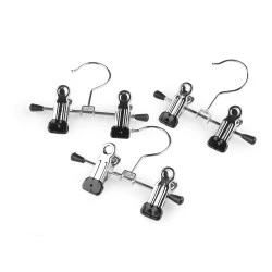 Umeraș metalic pentru marfă cu cleme - Argintiu (20 Bucăți)