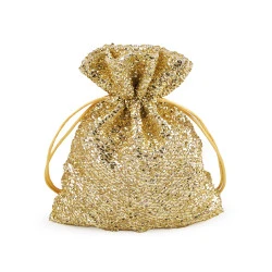 Saculet cadou 13x18 cm - Auriu deschis (10 Bucăți)