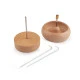 Dispozitiv din lemn pentru însăilat mărgele de nisip ø9 cm cu ac - Natur (1 Bucată)