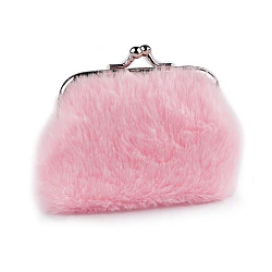 Portofel mic  pentru monede, pluș - Roz deschis (1 Bucată)