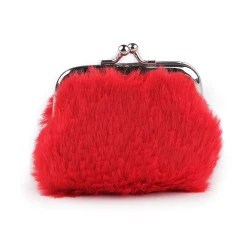 Portofel mic  pentru monede, pluș - Roșu (1 Bucată)
