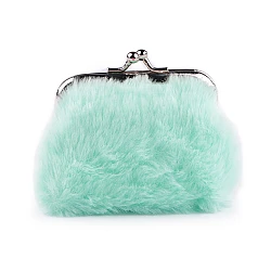 Portofel mic  pentru monede, pluș - Verde mentă (1 Bucată)