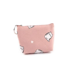 Portofel mic pisica, 11x8 cm - Roz pudrat (1 Bucată)