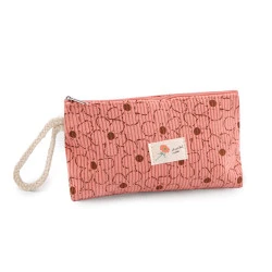 Borseta textila pentru articole 18,5x10 cm - Roz somon închis (1 Bucată)