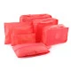 Set de 7 organizatoare pentru valiza de voiaj - Roșu coral (1 Set)