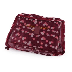 Set de 6 organizatoare pentru valiza de voiaj - Vișiniu (1 Set)