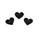 Aplicație termoadezivă inimă cu strasuri - Negru (10 Bucăți)