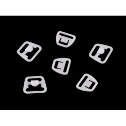 Inchizatoare din plastic pentru lenjerie intima/sutiene de alaptare, latime 12 mm - Alb (10 Perechi)