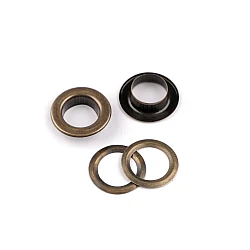 Ocheți ø interior 10 mm / ø exterior 16 mm - Alamă antică (50 Perechi)