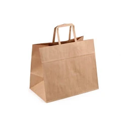 Sacosa de hartie cu fund lat 32x27 cm - Maro natural (25 Bucăți)