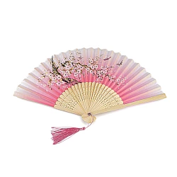 Evantai textil cu detalii metalice - Roz deschis (1 Bucată)