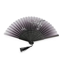 Evantai textil cu detalii metalice - Negru (1 Bucată)