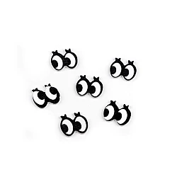 Ochi de lemn de lipit 18x16 mm - Alb (10 Bucăți)